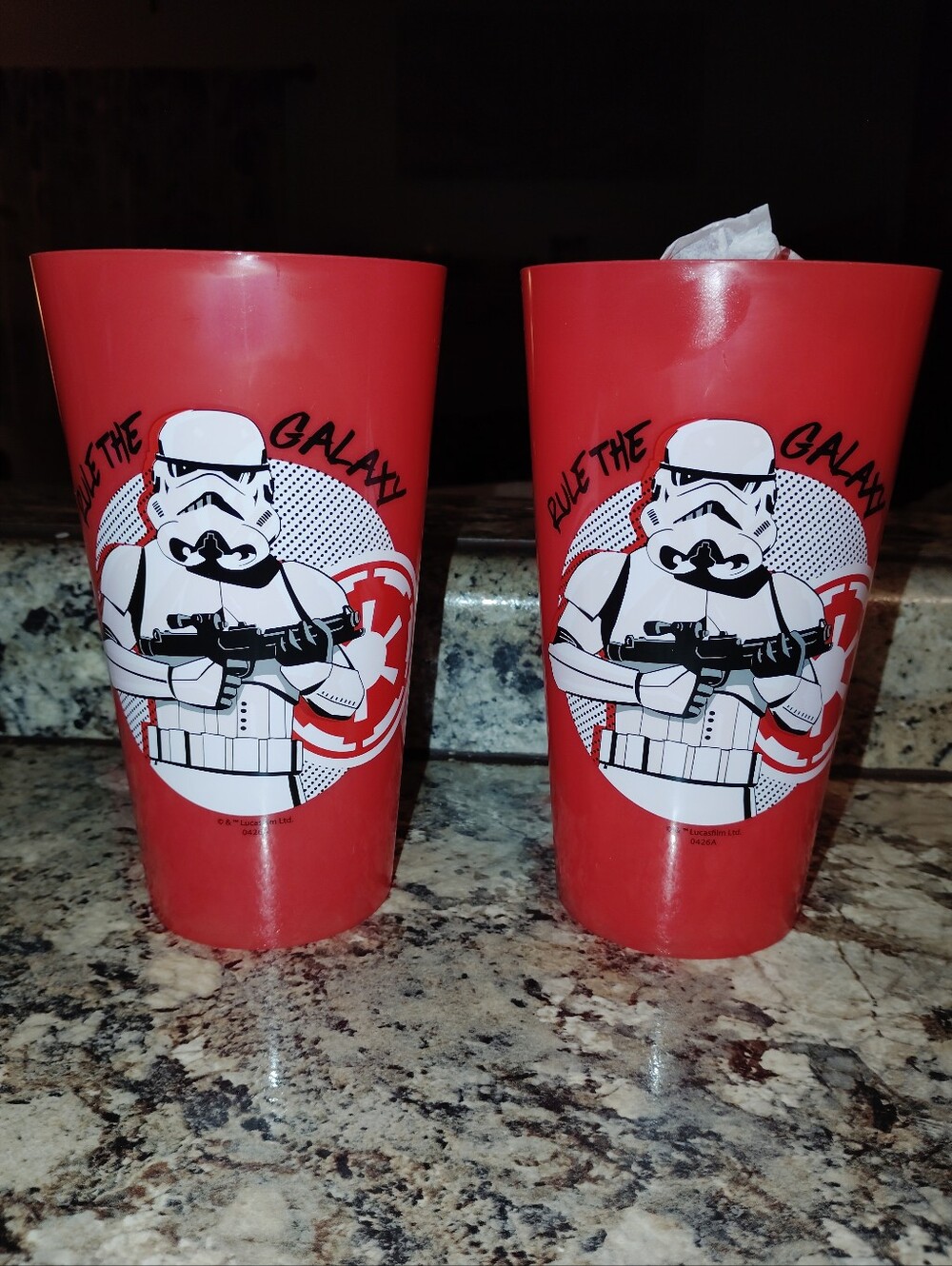 Star Wars Red Stormtrooper Plastic Tumbler - Set of 2 New